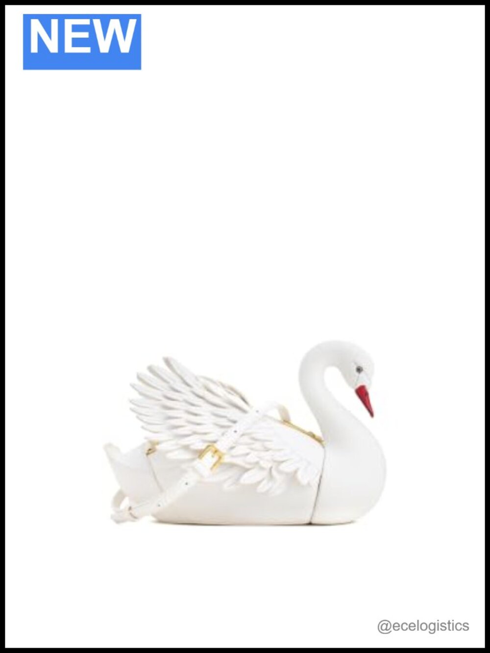 Vegan Leather Swan Shaped Crossbody Bag with Gold Hardware Fits iPhone 16 Pro